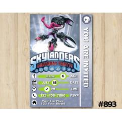 Skylanders Roller Brawl Game Card Invitation