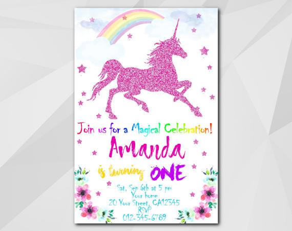 Unicorn invitation | Personalized Digital Card