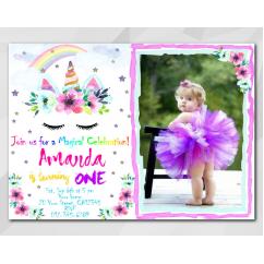 Unicorn invitation with Photo