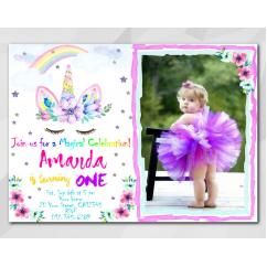 Unicorn invitation with Photo