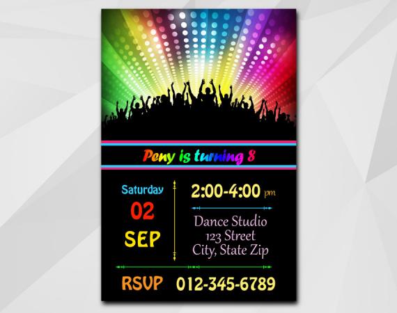 Disco Dance invitation | Personalized Digital Card