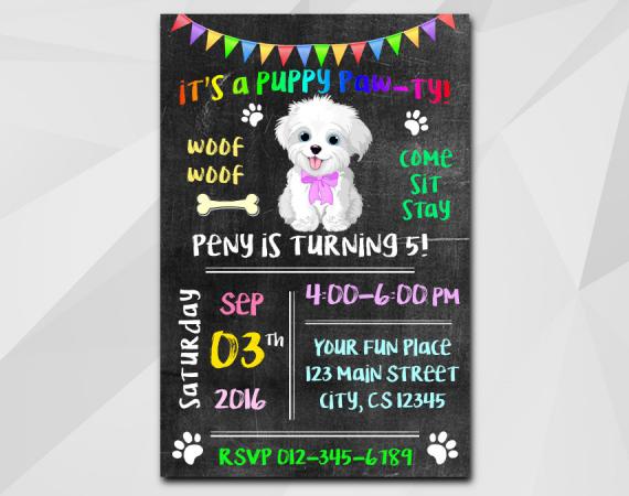 Puppy Dog Invitation | Personalized Digital Card