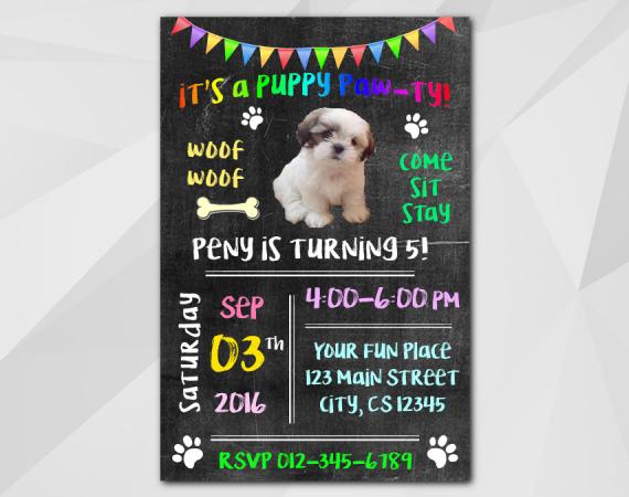 Puppy Dog Invitation | Personalized Digital Card