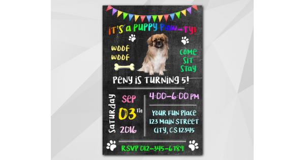 Printable Puppy Dog Invitation, Animals Birthday Party Invitation Template