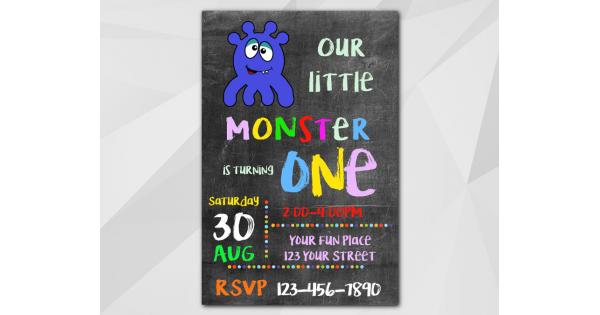 Monster Birthday Invitation, Printable Monster Invitation Template