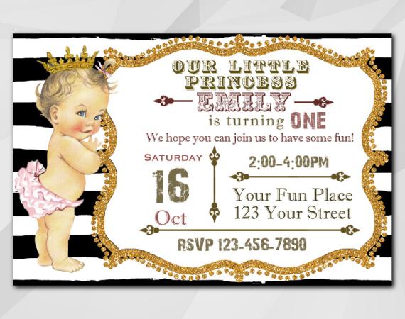 Vintage Baby 1st Birthday invitation | Personalized Digital Card