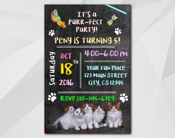 Kitten Invitation | Personalized Digital Card