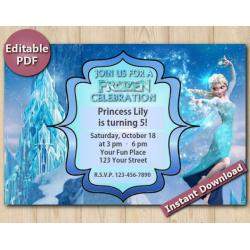 Frozen Editable Invitation 4x6"