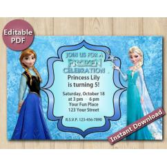 Frozen Editable Invitation 4x6"