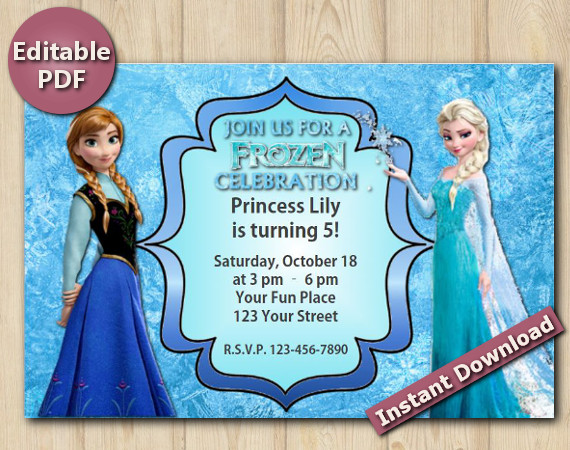 Frozen Editable Invitation 4x6" | Instant Download