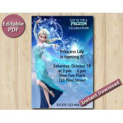 Frozen Editable Invitation 4x6"