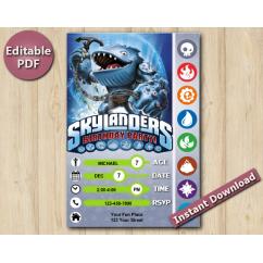 Skylanders Editable Invitation With Back 5x7 | Thumpback