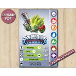 Skylanders Editable Invitation With Back 4x6 | FoodFight | Instant Download