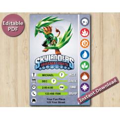 Skylanders Editable Invitation 5x7 | TuffLuck