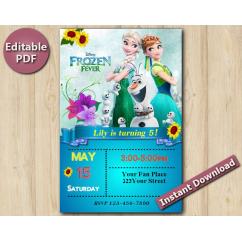 Frozen Fever Editable Invitation 4x6"