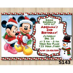 Christmas Minnie-Mickey invitation