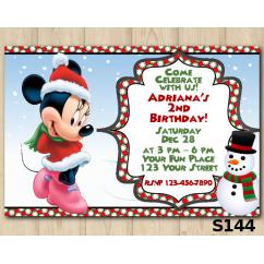 Christmas Minnie invitation