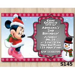 Christmas Minnie invitation