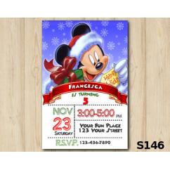 Christmas Minnie invitation