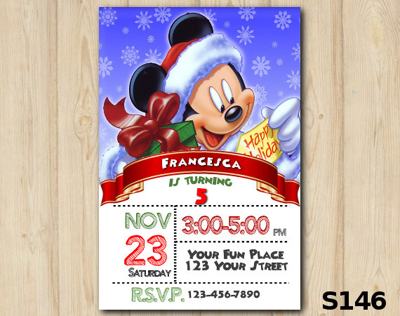 Christmas Minnie invitation | Personalized Digital Card