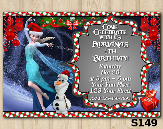 Christmas Frozen invitation | Personalized Digital Card