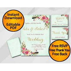 Wedding Turquoise Invitation set