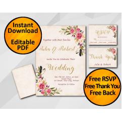 Wedding Peach Invitation set