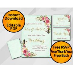 Wedding Turquoise Invitation set Wedding Turquoise Invitation set