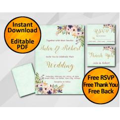 Wedding Turquoise Invitation set