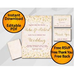 Gold Confetti Wedding Peach Invitation set Gold Confetti Wedding Peach Invitation set