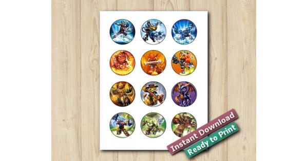 Instant Download Skylanders Stickers 2in / Cupcake Toppers - DIY Printables