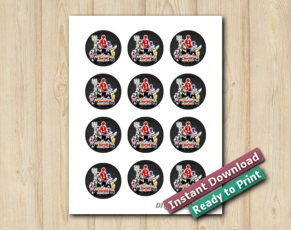 Downloadable  Digital Power Rangers Stickers 2in