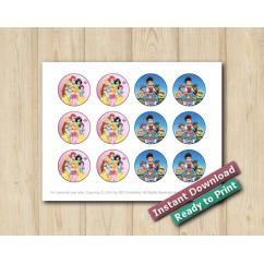 Twin Disney Princesses and Paw Patrol Stickers 2in