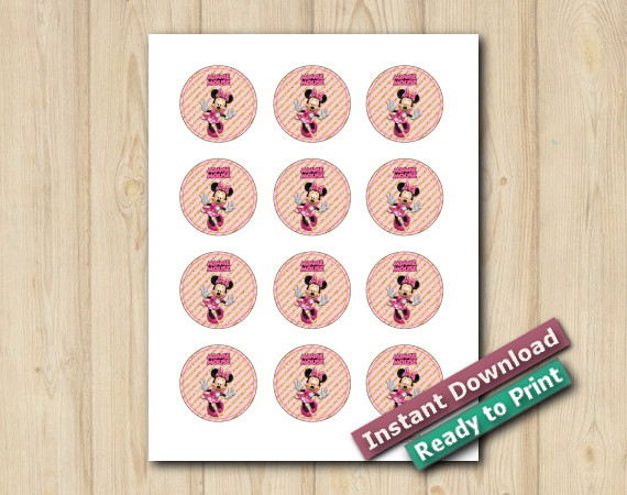 Downloadable  Digital Minnie Mouse Stickers 2in
