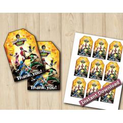 Power Rangers Favor Tags Power Rangers Favor Tags