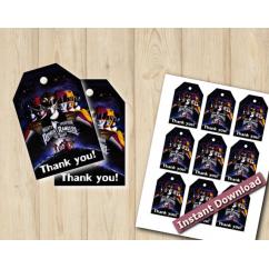 Power Rangers Favor Tags Power Rangers Favor Tags