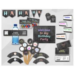 Chalkboard Birthday Party Package