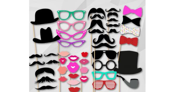 Photo Booth Props - Instant Download Digital Party Set Over 50 images