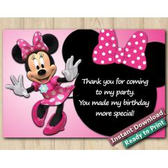 Minnie Mouse Thank You Card 4x6