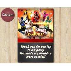 Power Rangers Thank You Card