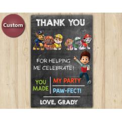 Paw Patrol Thank You Card