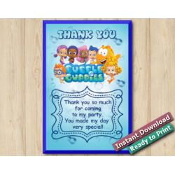 Bubble Guppies Thank you Card 5x7