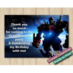 Transformers Thank You Card 5x7