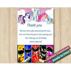 Twin My Little Pony and Power Ranger 5x7