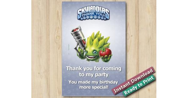 Skylanders Thank you Card Foodfight - DIY Printables
