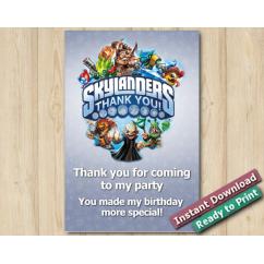 Skylanders Thank you Card 4x6