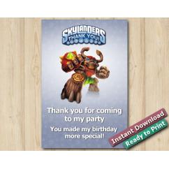 Skylanders Thank you Card 4x6