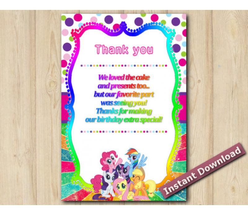 My Little pony Thank You Notes - DIY Printables