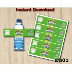 Skylanders Water Bottle Labels