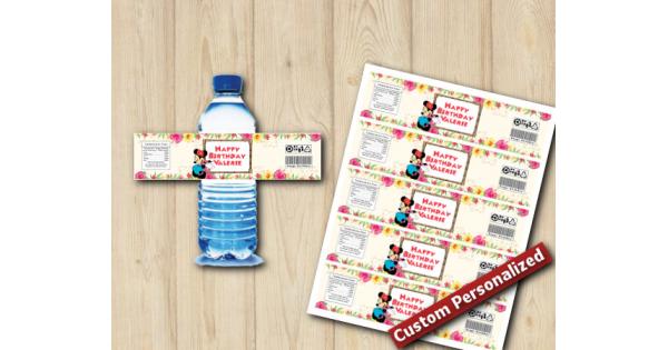 Digital DownloadMinnie Mouse Luau Water Bottle Labels - DIY Printables